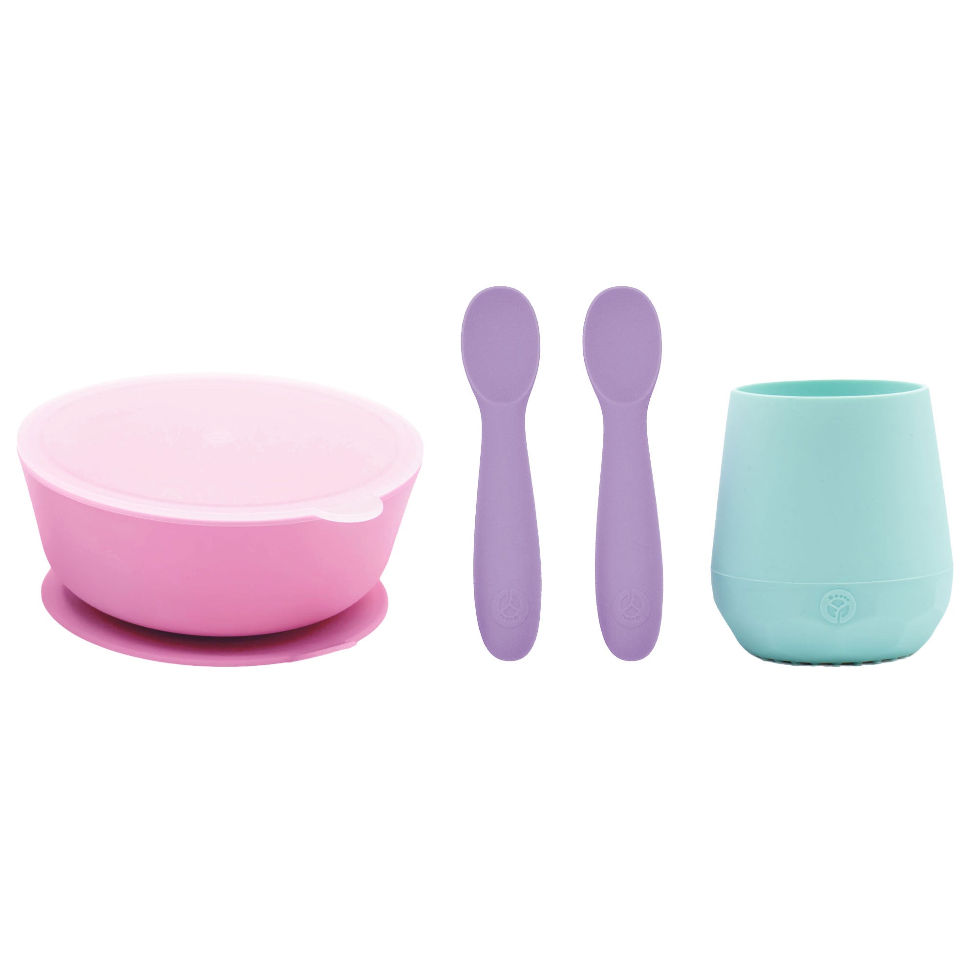 Silicone First Feeding Set – Cup, Suction Bowl with Lid & Baby Spoons