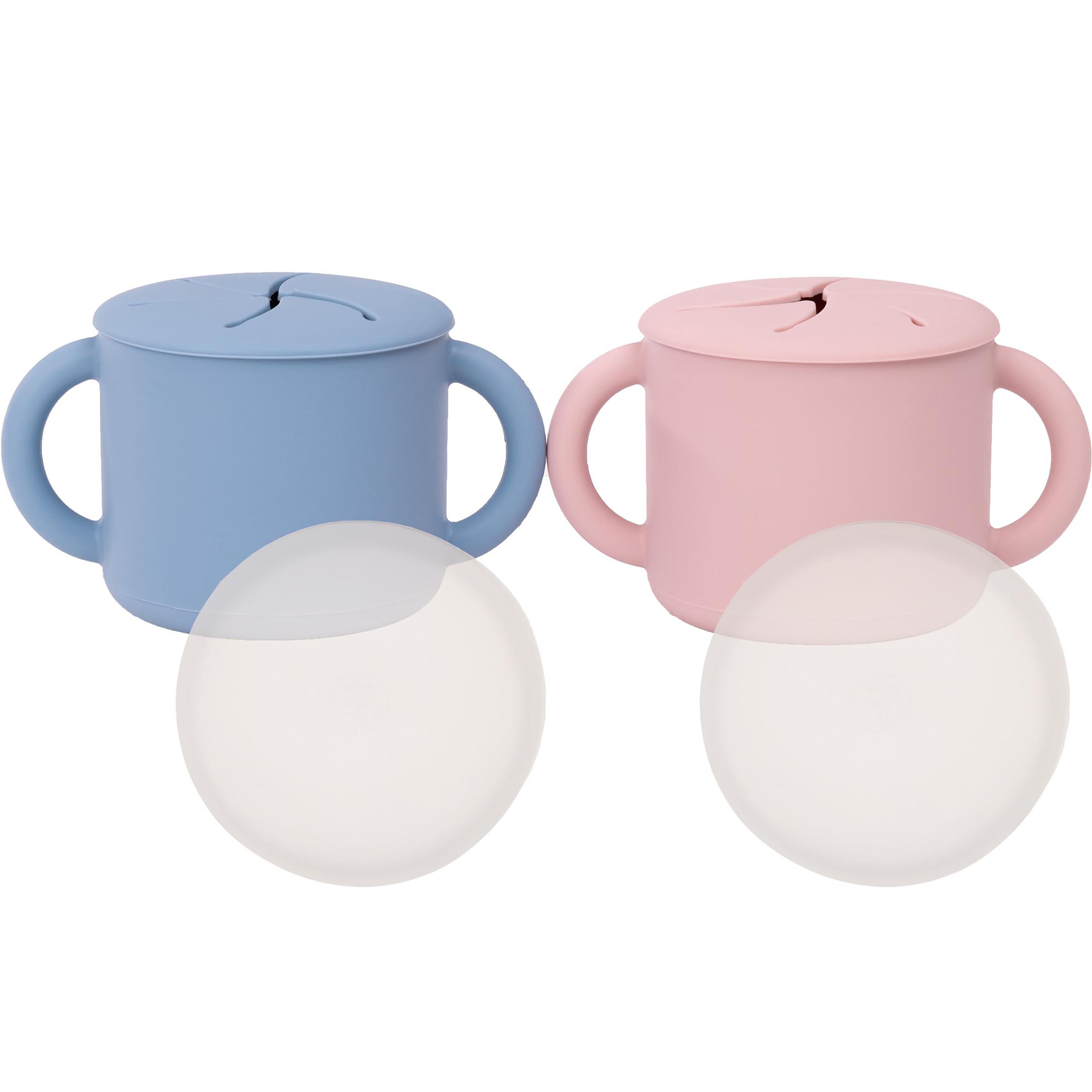 Silicone Snack Cups – Set of 2 with Lids
